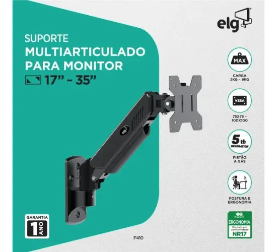Suporte articulado a gás para monitor