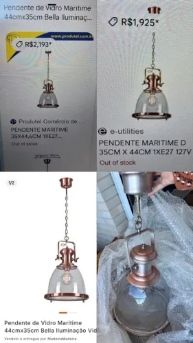 Lindo lustre pendente retrô
