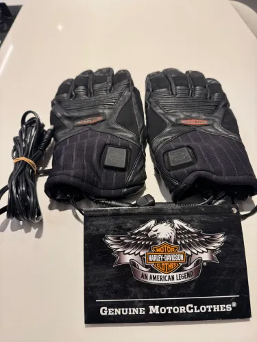 Luvas Masculina em Couro Legítimo Fechada com Aquecimento Plug-In 12v Harley Davidson