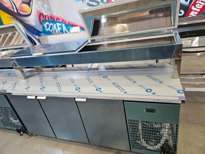 balcão refrigerado 2m de inox com condimentadora - a pronta entrega 