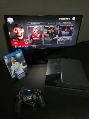 Console Sony (PS4) PlayStation 4 Fat 500Gb Completo Lotado de Jogos + Controle + FIFA 18
