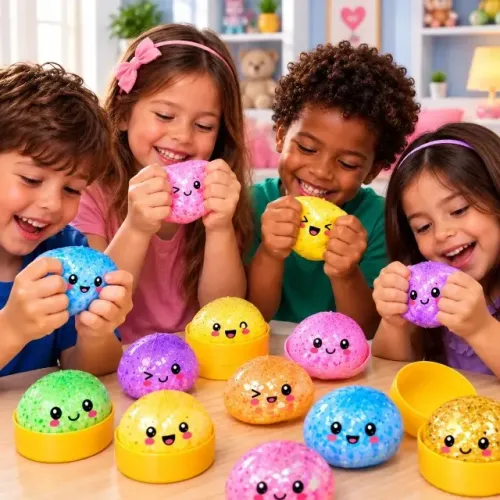 Diversão Fidget Squishy de Bolinho Misterioso Arco-Íris