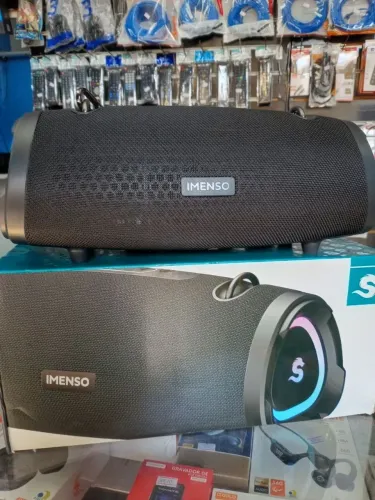 Caixa de som potente Imenso x49 completa 100w com Bluetooth radio pen-drive