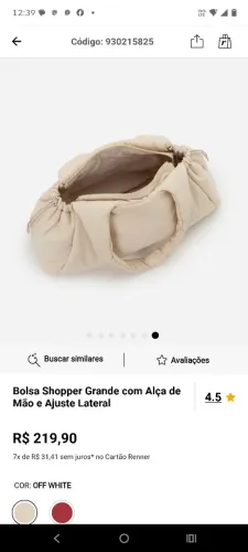 Bolsa nova Riachuelo 
