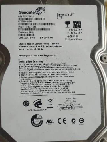 Disco Rígido Seagate Barracuda LP de 2 TB, modelo ST32000542AS
