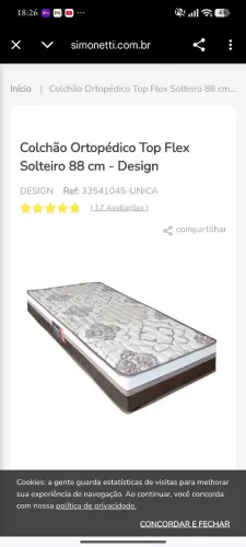 Colchão Ortopédico Top Flex Solteiro 88 cm - Design