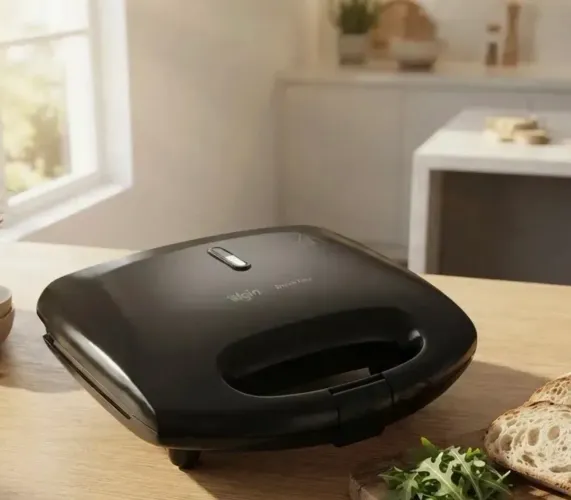 Sanduicheira Elgin Brunch Time 2 Em 1 Grill Antiaderente Preta 800w 220v