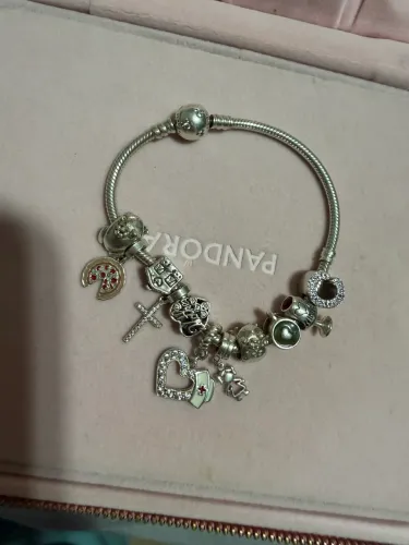 pulseira pandora original com berloques prata 925
