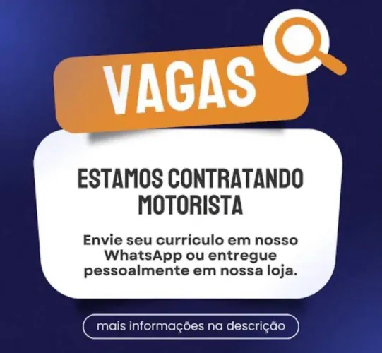 Vaga - motorista entregador, categoria B