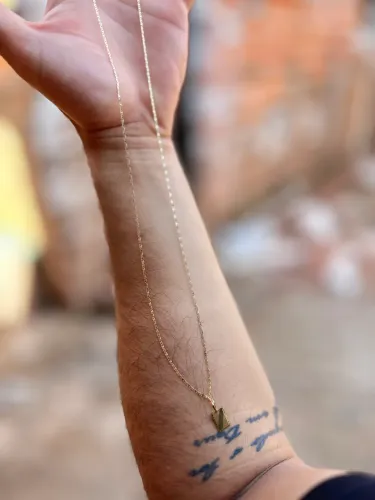 Vendo Cordão de Ouro 18K Modelo Piastrelline - 65cm com Pingen