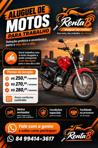 ALUGUEL DE MOTOS PARA TRABALHO