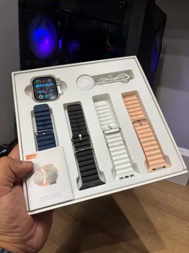 Smartwatch a?gold kit com 4 pulseiras