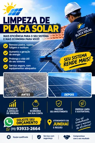 Limpeza de placa solar