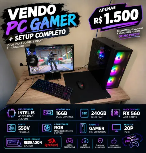 (DESAPEGO) PC GAMER + SETUP GAMER (PRA SAIR RÁPIDO)