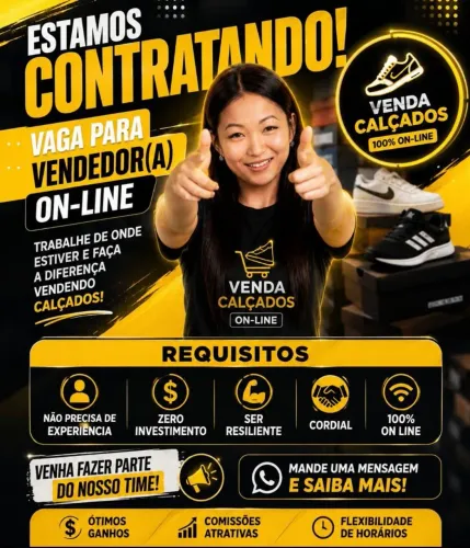 Vagas home office para venda de tênis