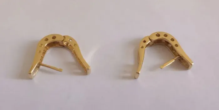 Par de brincos de ouro 18k - jóias de ouro 18k