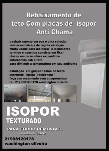 rebaixamento de teto em isopor anti chama