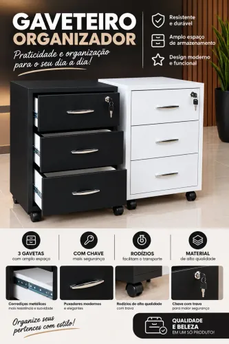 Gaveteiro organizador para escritório. Ou quarto