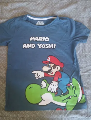 Camiseta Infantil 5-6 anos Mário & Yoshi