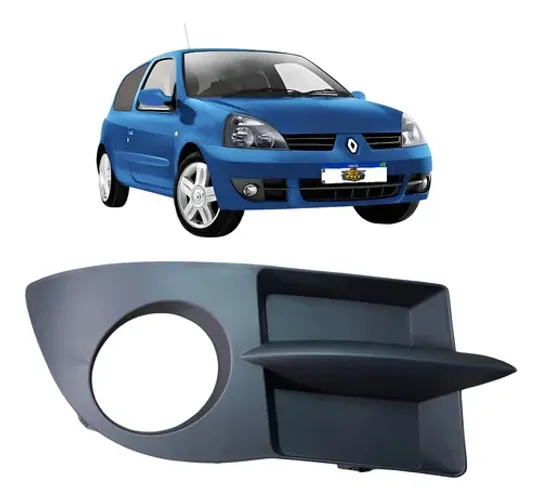 Grade Moldura Farol Milha Clio 2006 A 2012 C/furo Direito Preto Direito