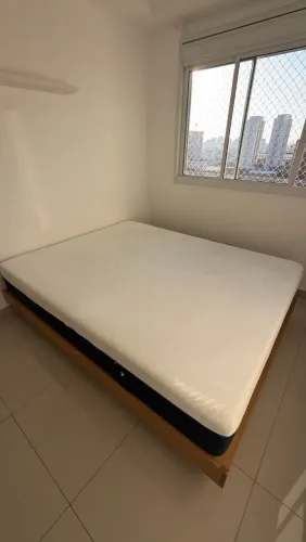 Cama Queen Madeira Carvalho + Colchão Lunna Original