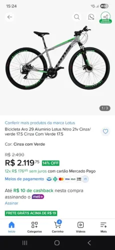 Bicicleta LOTUS Nitro aro 29 NOVA 1800$