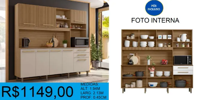 COZINHA - AMPLA - MADINE - COMPRE HOJE E RECEBA EM ATÉ 72 HORAS