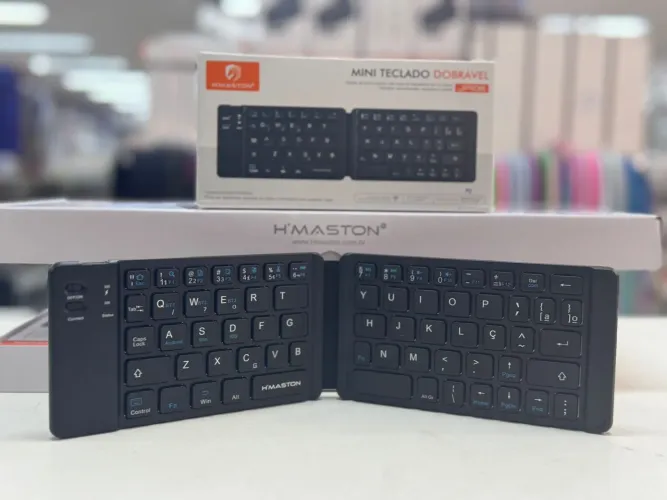 Mini Teclado Bluetooth Dobrável Sem Fio Hmaston Jp106 Preto
