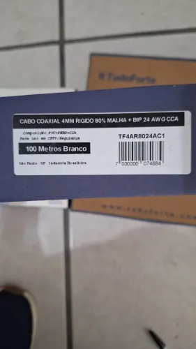 Cabo Coaxial 250 metros 4mm