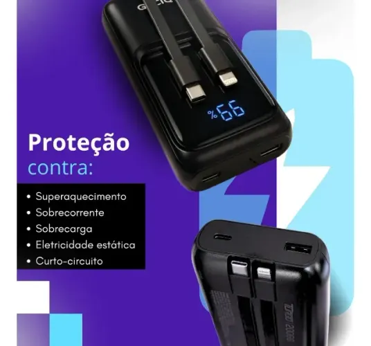 Carregador Portátil 20000 Turbo 22.5w Power Bank Premium Universal Rápido Voo Transporte A