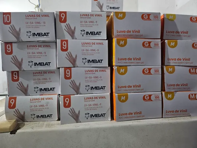 Luvas látex sem pó. 