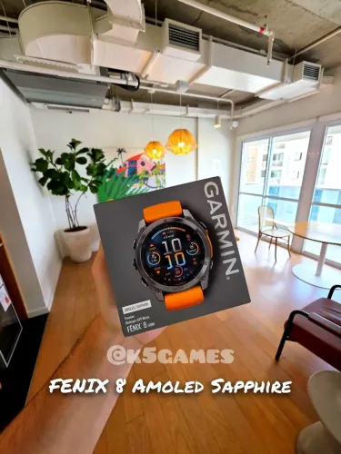 Garmin Fenix 8 Amoled Sapphire 51m Laranja - Lacrado - RETIRE NO ESCRITÓRIO ABC SP