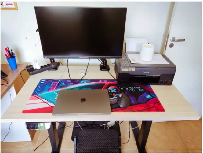Mesa de Trabalho-Trabalhe sentado ou em pé-Elétrica Slikdesk High Standing Desk Regulável