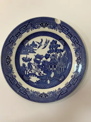 Prato Decorativo Inglês Churchill Blue Willow