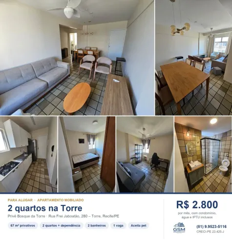 Apartamento para locação no RESIDENCIAL PRIVÊ BOSQUE DA TORRE, RECIFE, Recife, PE