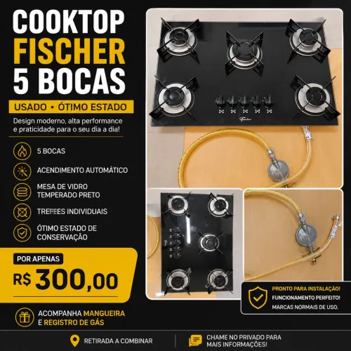 Cooktop Fischer 5 bocas usado