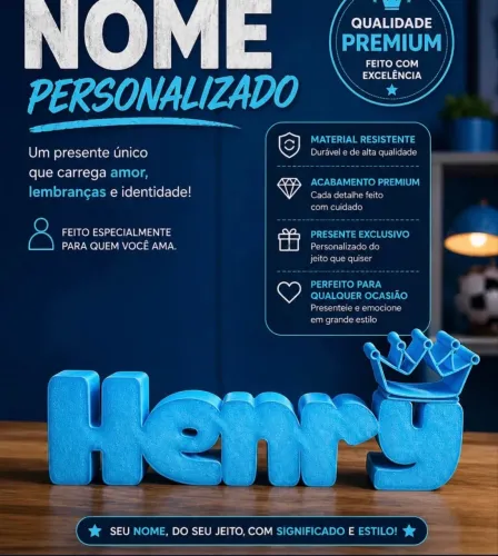 Nome Personalizado em 3D | Presente Criativo para Qualquer Ocasião