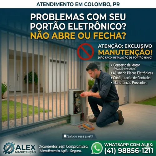 Manutenção de Portão Eletrônico - Conserto e Ajustes