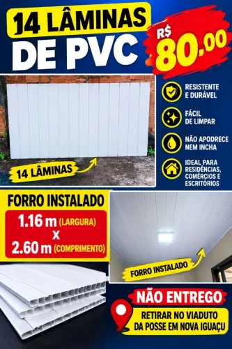 Forro PVC novo não sou instalador