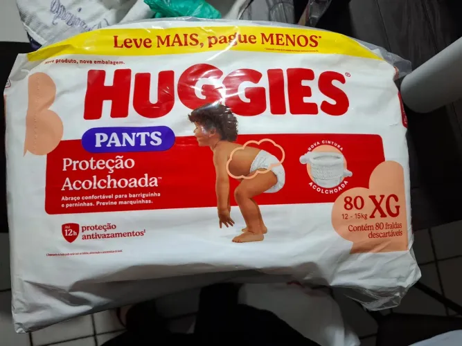 2 pacotão de fralda XG shortinho HUGGIES
