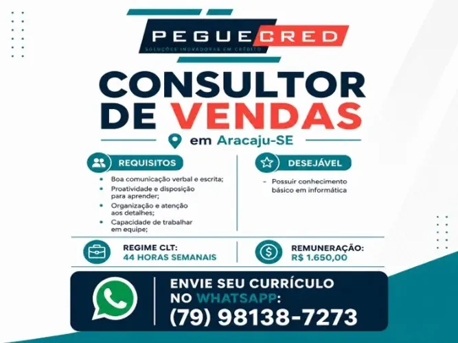 Consultor (a) de vendas - CLT