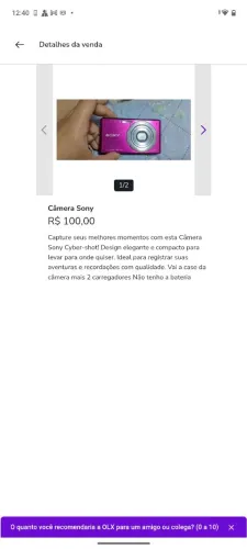 Câmera Sony