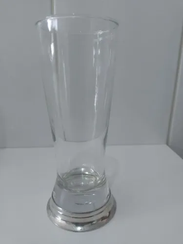 10 copos altos para chopp com base em prata.(NOVOS)