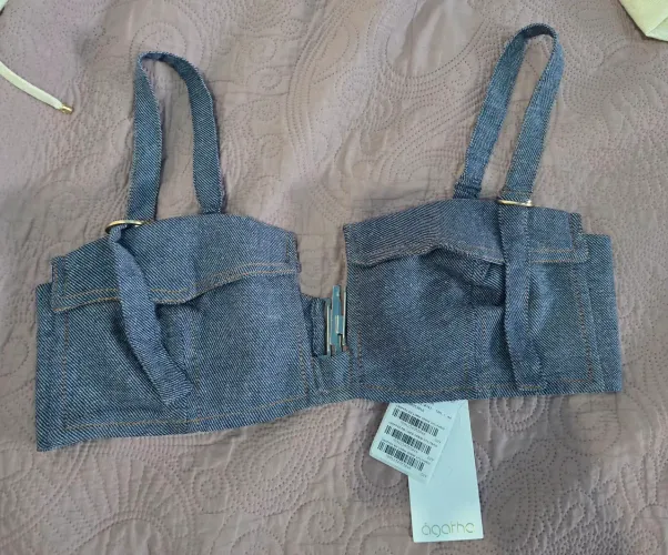 Cropped Ágatha linen tamanho 44 novo