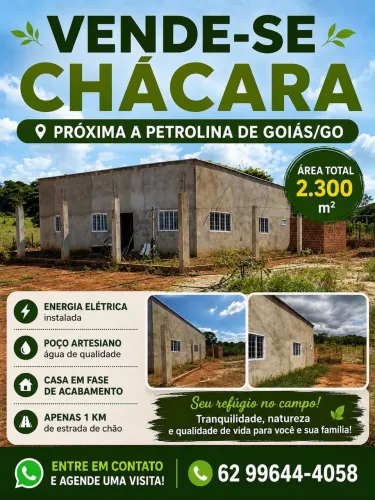 Vendo chácara ao lado de Petrolina, toda plana com casa em fase de acabamento