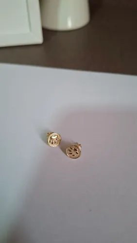 Brinco Botão Patinha de Cachorro ou Gato 5mm Banhado a Ouro 18K