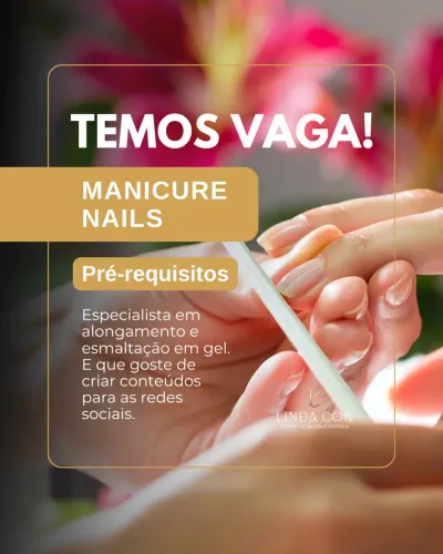 Vagas para Manicure profissional com experiência 