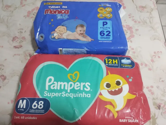 Vendo fralda P e M (35 reais cada) 70 reais as duas 
