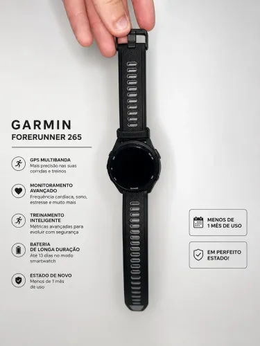 Relógio Smartwatch Garmin Forerunner 265 Amoled Preto