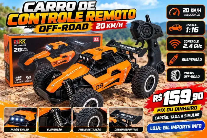 CARRO DE CONTROLE REMOTO OFF-ROAD 4X4 ESTILO BUGGY Novo